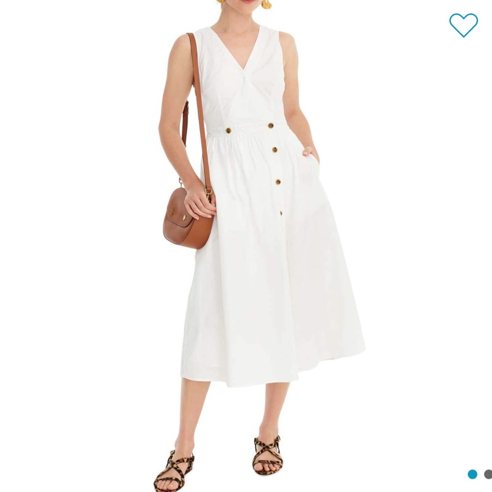 • J. Crew • Sleeveless Poplin Shirt Dress Midi